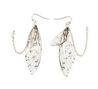 LALADEFIEE Boucles D'oreilles 2pcs en Cuivre Perles Simulées, Légères et Élégantes, Ailes Délicates, pour Bijoux de Mariage et Port Quotidien