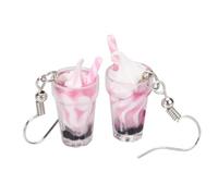 LALADEFIEE Boucles D'oreilles Créatives Pendantes en Alliage Forme Crème Glacée Rose, Ornement D'oreille Amusant pour Femmes, Facile à Assortir pour Fête ou Anniversaire Style Aléatoire