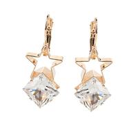 LALADEFIEE Boucles D'oreilles en Métal pour Femmes, Petites Puces Étoiles à Cinq Branches Dorées, Accessoire D'oreille Simple et Charmant, Présent
