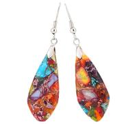 LALADEFIEE Boucles d'Oreilles Forme Larme Bohèmes en Pierre Colorée pour Femmes, Conçues Occasions Romantiques Vacances d'Été