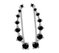 LALADEFIEE Boucles d'Oreilles Zircon Créatives Style Courbé 1 Paire Accessoires Mode pour Femmes et Filles Occasions Spéciales Présent Anniversaire Confortables à Porter