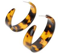 LALADEFIEE Boucles Oreilles Femme Créoles Léopard Légères Mode Style Rétro Écaille de Tortue Accessoires pour Cadeau