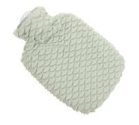 LALADEFIEE Bouillotte en Peluche 500 Ml Verte, Housse Amovible Lavable, Bouillotte Isotherme Étanche, Soulagement Musculaire, Usage Maison et Bureau, Accessoire Hiver pour Étudiants et Bébés