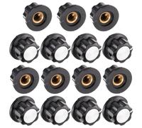 LALADEFIEE Bouton de potentiomètre rotatif noir 15pcs en bakélite pour instruments de musique compatible Mf-A01 avec trou intérieur de 6 mm accessoire de remplacement