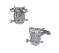 LALADEFIEE Boutons de Manchette Hibou Créatifs 1 Paire sans Odeur pour Tenues Professionnelles Homme Argenté