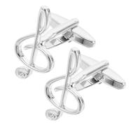 LALADEFIEE Boutons de Manchette Musique en Métal Galvanoplastie, pour Poignets Mousquetaires, Accessoires Costume Homme, Réunions D’Affaires et Mariages, Design Note de Musique Élégant,