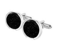LALADEFIEE Boutons de Manchette pour Homme Manchettes Françaises Noirs Ronds Alliage Élégants Chemise Habillée Mariage Événements Formels Taille Standard