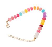 LALADEFIEE Bracelet Coloré pour Femmes et Filles Perles Synthétiques Abaque Chaîne Dorée Élastique Résistant à Plage Style Décontracté Polyvalent