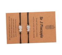 LALADEFIEE Bracelet Décoratif Tressé En Alliage Ajustable Pour Poignet, Lot De 2 Noirs Avec Inscription Souhait, Style Fête, Présent Amitié, Accessoire Polyvalent Et Léger