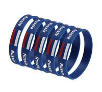 LALADEFIEE Bracelet en Silicone Imprimé Drapeau du Pays 5 Pièces | Souple, Taille Unique Adaptée à Plupart, pour Matchs de Football et Rencontres Internationales