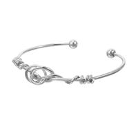 LALADEFIEE Bracelet Jonc Femme Élégant Cœur Géométrique Manchette Réglable Légère Accessoire pour Filles et Femmes Cadeau pour Occasions Spéciales