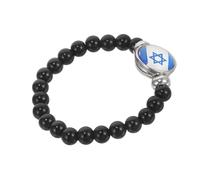 LALADEFIEE Bracelet Perles Drapeau Israël Unisexe Accessoire Mode Polyvalent Anniversaire et Fête Motif Culturel pour Poignet