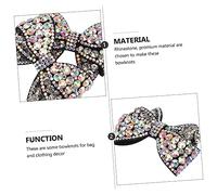 LALADEFIEE Breloques Chaussure Noeud avec Pierres Brillantes Accessoires Décoratifs Mode pour Chaussures et Sacs Ornements à Couture Manuelle Petite Noire Facile à Installer pour Mariage et