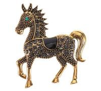 LALADEFIEE Broche Année du Cheval : Broche animal en strass - en cristal - Accessoire de mode mignon pour le Nouvel An 2026, un anniversaire, les fêtes et une soirée western