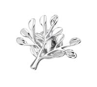 LALADEFIEE Broche Arbre de Vie Argentée, Épingle à Poitrine Féminine, Accessoire Bijou Cérémonie et Quotidien, Décoration Costume Élégante, Présent Fête des Mères, Taille Unique