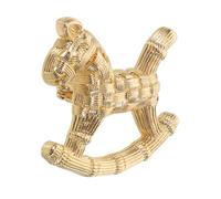 LALADEFIEE Broche Cheval Dorée Vintage Tressée Broche Décorative Épingle à Revers Accessoire Mode Femme Unisexe pour Mariage et Tenue Soirée Pin's Animal Rétro Élégante