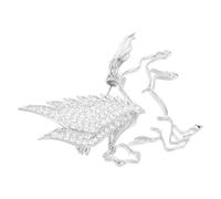 LALADEFIEE Broche Cheval en Cristaux Argenté pour Homme et Femme Insigne Décoratif Animal du Zodiaque Accessoire Unisexe pour Costume Robe et Chapeau Bijou Festif pour Nouvel An Chinois