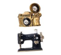 LALADEFIEE Broche De Ornement Créative Vintage En Métal Noir Et Doré, Lot De 2 Épinglettes Appareil Photo Et Disque Vinyle, Femme, Décorations Mode Et Présent Élégant, Usage Quotidien Et Fêtes
