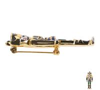 LALADEFIEE Broche Décorative Casse-Noisette Soldat en Alliage Épinglette Mignonne Bleu-Vert Petite Taille Accessoire Mode pour Vêtements Chapeaux et Paquet Fête et Présent