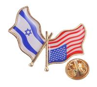 LALADEFIEE Broche Drapeau Us-israël Émail Double Face Épinglette de Revers pour Vêtements Sacs et Accessoires Badge Commémoratif Amitié