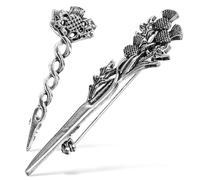 LALADEFIEE Broche Écossaise Vintage en Alliage, Lot de 2 Épingles de Col de Chardon, Accessoires pour Costumes et Vêtements Homme et Femme, Présent Mode Élégant pour Occasions Diverses