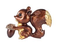 LALADEFIEE Broche Écureuil Marron en Émail Goutte D’Huile Épingle Décorative Délicate à Pomme de Pin Bijou Élégant pour Mariée et Garçon et Filles Accessoire de Noël
