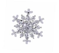 LALADEFIEE Broche Flocon de Zircon Micro-incrusté Accessoire Chic pour Col Décoration Anti-transparence Femme Résistante et Brillante pour Fêtes et Tenues Quotidiennes