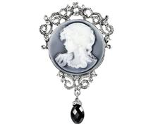 LALADEFIEE Broche Vintage Portrait de Dame Épingle Victorienne pour Écharpe Chapeau et Col Bijoux Élégants pour Femmes