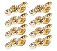 LALADEFIEE Broches en Alliage Doré de Notes de Musique avec Cristaux Élégants, Lot de 8 Pièces Légères pour Femmes, Accessoires de Costume Sécurisés pour Activités en Extérieur