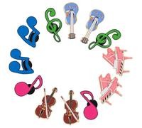 LALADEFIEE Broches Instruments de Musique 12 Pièces Notes, Piano et Violon, Épingles Métalliques pour Accessoires Paquet, Chapeaux, pour Présent Professeur
