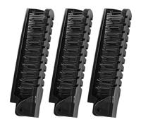 LALADEFIEE Brosse à Cheveux Pliable Portable 3pcs en Plastique Noir Anti-statique Double Tête, pour Garçon et Filles et Extensions, Accessoire Coiffure de Poche Pratique