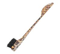 LALADEFIEE Brosse à Sourcils Double Tête Imprimé Léopard Outil Cosmétique pour Maquillage des Yeux et Coiffure Brosse Compacte Portable pour Voyage et Toilettage Complet