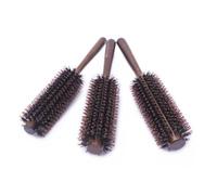 LALADEFIEE Brosse Ronde à Poils Naturels avec Manche Bois Brosse Démêlante Ergonomique pour Cheveux Épais ou Lisses Polyvalente pour Coiffage Quotidien