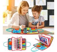 LALADEFIEE Busy Board pour Tout-Petits Bleu Planche Éducative Montessori pour Développement Motricité Fine Activités Ludiques et Apprentissage Indépendant Cadeau Garçon Fille Ans