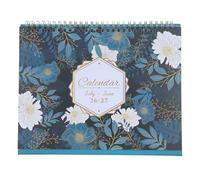 LALADEFIEE Calendrier de bureau à chevalet, calendrier journalier pour bureau, agenda annuel à spirale, papier, base chevalet, design minimaliste, juillet 2026 - juin 2027, suivi des