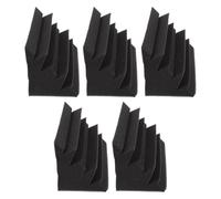 LALADEFIEE Carreaux Muraux Acoustiques en Polyuréthane Noir Haute Densité pour Absorption Sonore et Isolation Phonique, Lot de 5 Pièces de Pyramide, pour Espace Musique