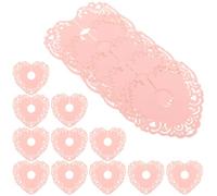LALADEFIEE Cartes Marque-verres pour Identification Boisson Surface Écrivable Lot de 50 en Papier Forme Cœur Rose Décor Chic pour Banquets et Mariages D