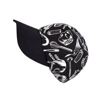 LALADEFIEE Casquette de Cuisine Noire pour Chef et Serveur Confortable et Absorbante Motif Couteau et Fourchette Adaptée Restauration et Cuisine Professionnelle