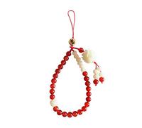 LALADEFIEE Chaîne pour Portable en Agate Rouge, Décorative, pour Femmes | Chaînette Vintage Chinoise, Rouge, pour Téléphone et Petits Objets, Présent Bijou