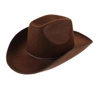 LALADEFIEE Chapeau de Cowgirl Style Classique et Polyvalent Marron avec Corde Ajustable en Tissu pour Fêtes de Carnaval et Festivals, pour Adultes et Adolescents