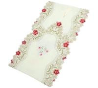 LALADEFIEE Chemin de Table Style Romantique et Joyeux Brodé en Polyester Délicat pour Decoration de Mariage et de Table Maintien de Forme