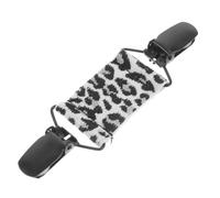 LALADEFIEE Clip pour Col de Robe Élastique à Motif Léopard Blanc Pince pour Châle et Pull Accessoire Chic pour Femmes Maintien Anti-ouverture