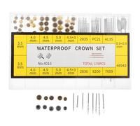 LALADEFIEE Coffret de Réparation pour Couronnes et Tiges de Montre en Cuivre, Kit Complet avec Ressorts, Accessoires de Remplacement pour Horlogers et Bricolage, Rangement Compact