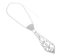 LALADEFIEE Collier Cravate en Alliage Argenté Scintillants, Design Unique et Solide, pour Mariage et Usage Polyvalent Chez Femmes
