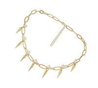 LALADEFIEE Collier Créatif Pour Femme En or Pendentif Conique En Acier Inoxydable Collier Ajustable à Breloques Élégant Pour Occasions Spéciales Taille Unique
