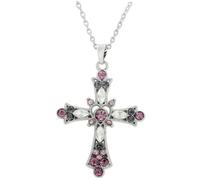 LALADEFIEE Collier De Croix En Strass Pour Femme Pendentif BohèMe LéGer Alliage Style Gothique Long Colliers De Foi Pour FêTe Et Usage Quotidien