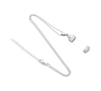 LALADEFIEE Collier Flacon Diffuseur d'Huiles Essentielles en Verre Mini Pendentif Parfum en Acier Inoxydable Collier Aromathérapie Femme Bijou Léger pour Usage Quotidien et Voyage