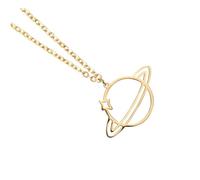 LALADEFIEE Collier Ras de Cou Femme Élégant Doré Pendentif Planète Univers Chaîne Fine Bijoux Fantaisie Cadeau Anniversaire Fête