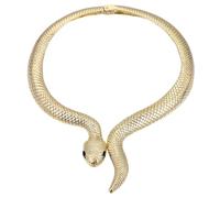 LALADEFIEE Collier Ras-du-cou Serpent Vintage Doré en Métal, Bijou pour Femme, Décoration de Cou Halloween, Style Rétro, Taille Ajustable