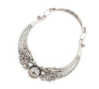 LALADEFIEE Collier Rétro Sculpté en Alliage Zinc Exagéré pour Femme Style Ethnique Bijoux Vintage Bohème Accessoire Mode Col Ras du Cou